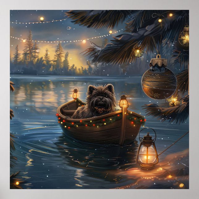 Poster Affenpinscher Festive Christmas Voyage (Devant)
