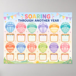 Poster Affichage d'anniversaire de salle de classe en mon