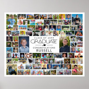 Poster Affichage de collage de photos de remise de diplôm