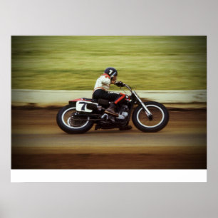 POSTER AFFICHAGE DE MERT LAWWILL - 1972 FLAT TRACK RACE