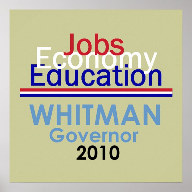 POSTER AFFICHAGE DU GOUVERNEUR WHITMAN (Devant)