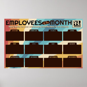 Poster Affichage photo de plusieurs employés du mois Post
