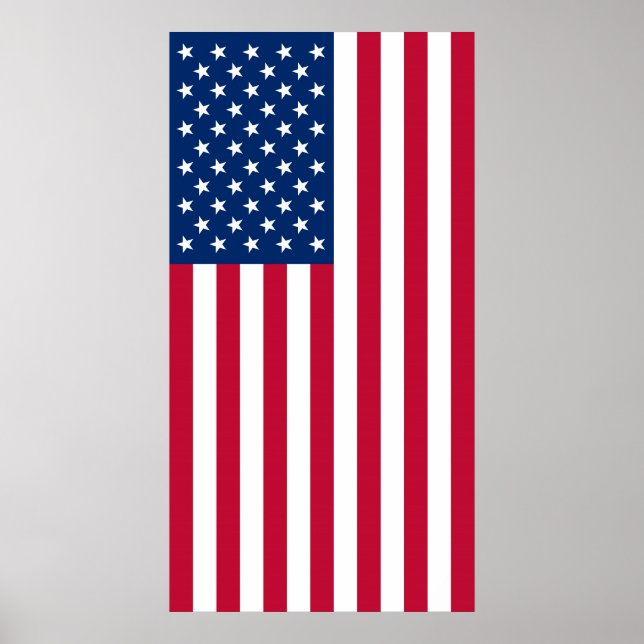 Poster Affichage vertical approprié du drapeau des États- (Devant)