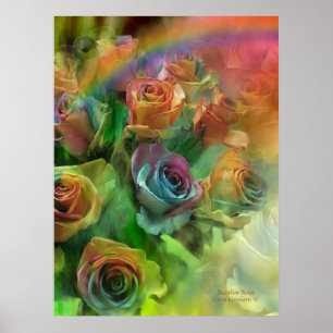 Poster Affiche/copie d'art de roses d'arc-en-ciel