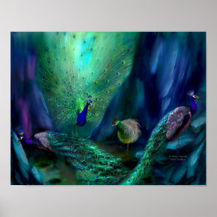 Poster Affiche/copie d'art de tant de paons