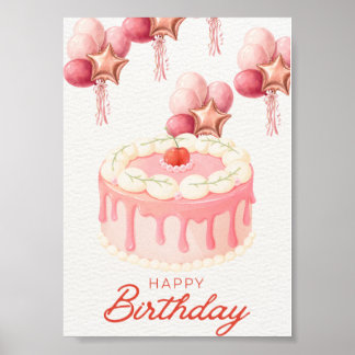 Poster 🎂Affiche élégante de joyeux anniversaire