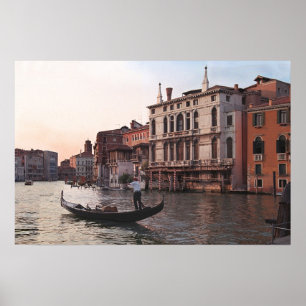 Poster Affiche/gondole de Venise Italie