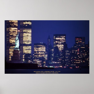 Poster Affiche/vue de soirée de l'horizon de New York