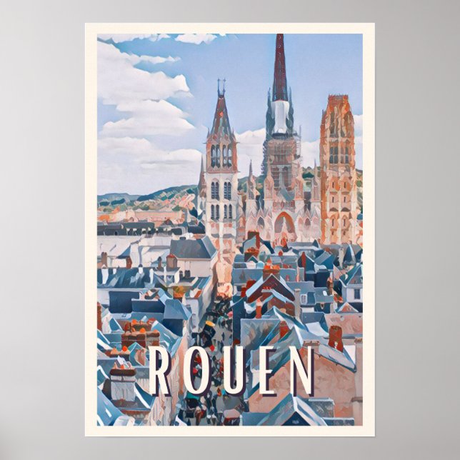 Poster Afficher Rouen Photo Vintage (Devant)