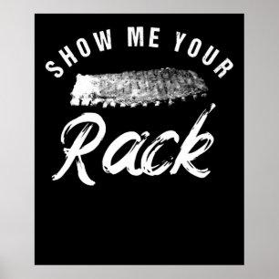 Poster Afficher Votre Rack Amour Fumé BBQ Ribs