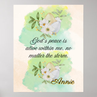 Poster Affirmation Faith: God's Peace Is Alive Within Me