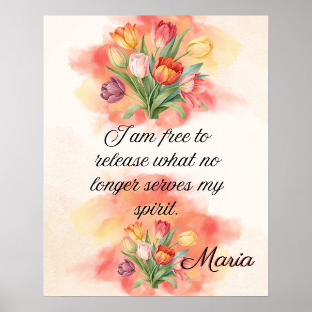 Poster Affirmation Faith: I Am Free To Release  (Devant)