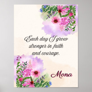 Poster Affirmation Foi : Chaque jour je grandis
