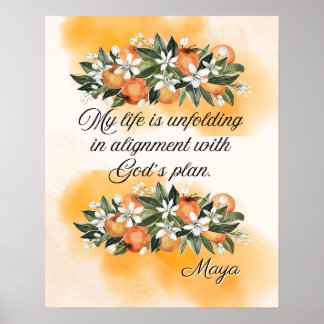 Poster Affirmation Foi : Ma vie se déroule
