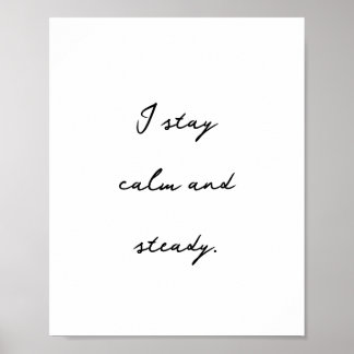 Poster Affirmation positive Inspirer calme et constant