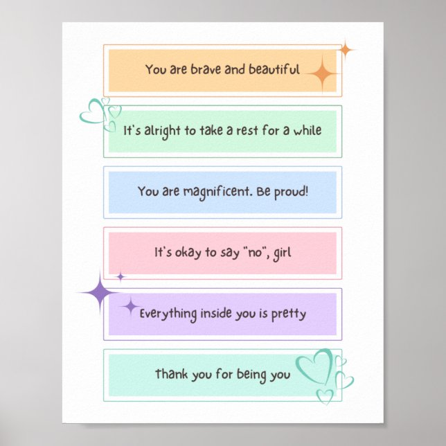 Poster Affirmation positive quotidienne (Devant)