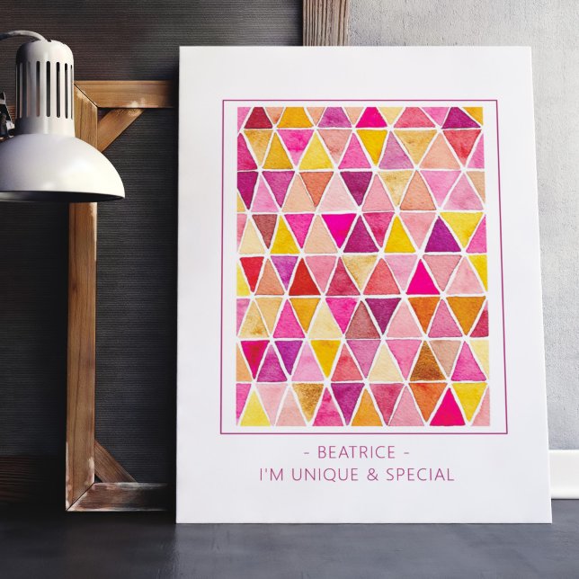 Poster Affirmation pour enfants aquarelle rouge or (Créateur téléchargé)