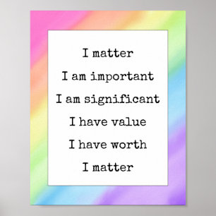 Poster Affirmation Véritable Vous Comptez Gradient Arc-e