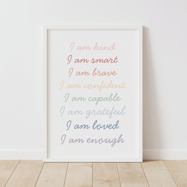 Poster Affirmations Arc-en-Ciel pour les Enfants (Créateur téléchargé)