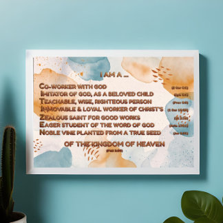 Poster Affirmations bibliques de Boho Acrostique w_Script