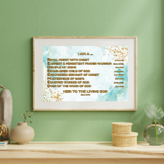 Poster Affirmations bibliques d'or Acrostique w_Scripture