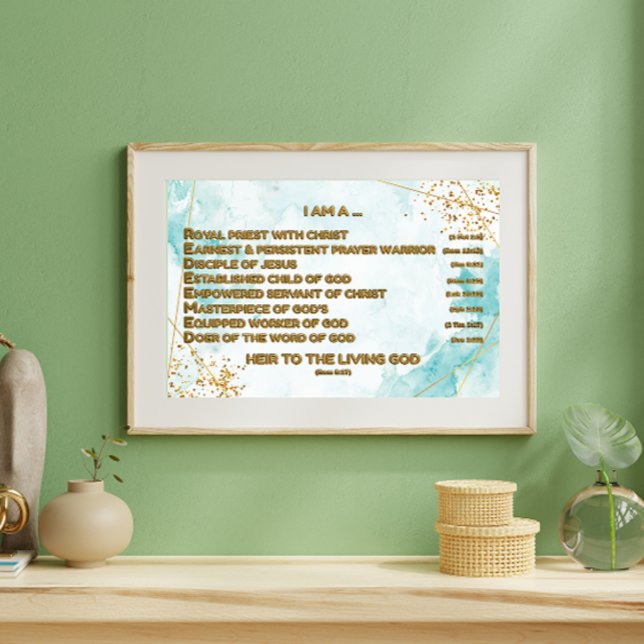 Poster Affirmations bibliques d'or Acrostique w_Scripture (Créateur téléchargé)