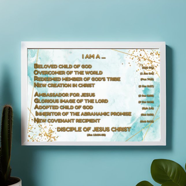 Poster Affirmations bibliques d'or Acrostique w_Scripture (Créateur téléchargé)