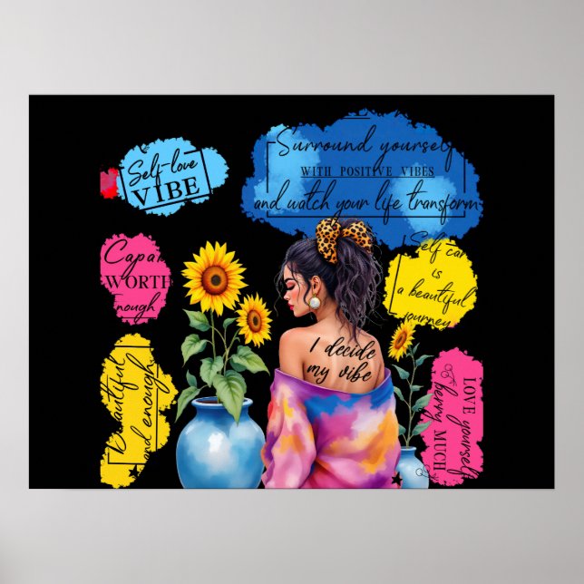 Poster Affirmations d'autonomisation des femmes Vibes pos (Devant)