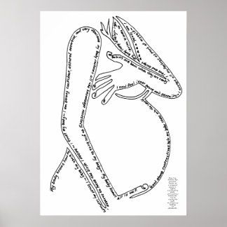 Poster Affirmations de naissance Ligne Art