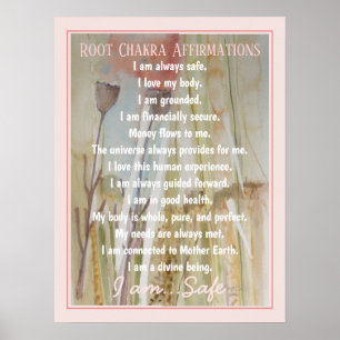Poster Affirmations de Root Chakra