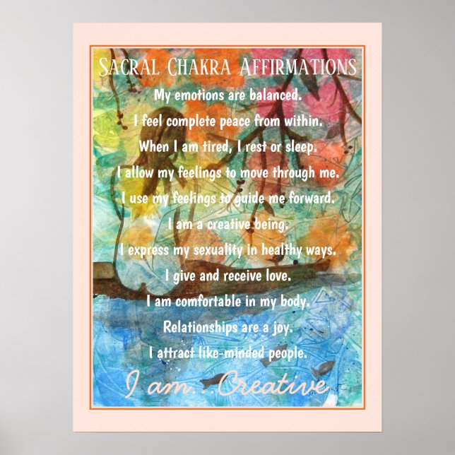 Poster Affirmations de Sacral Chakra (Devant)