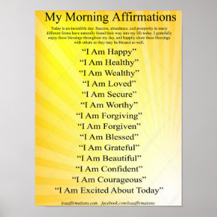 Poster Affirmations du matin