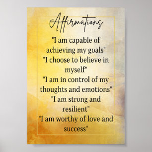 Poster Affirmations for Self Confidence & inspiration 