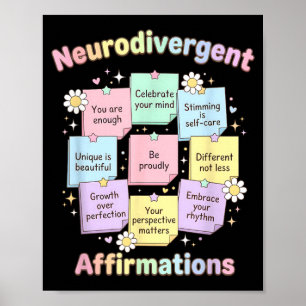 Poster Affirmations neurodivergentes Sensibilisation à l'