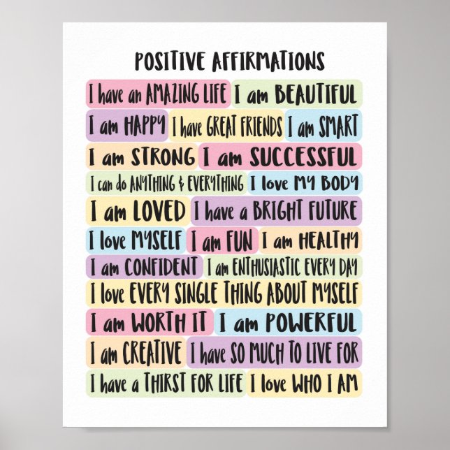 Poster Affirmations positives (Devant)