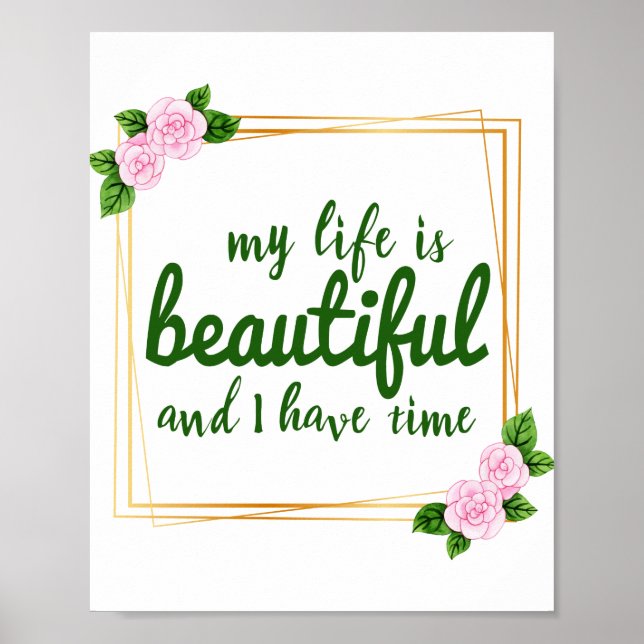 Poster affirmations positives pour l'acceptation du trava (Devant)