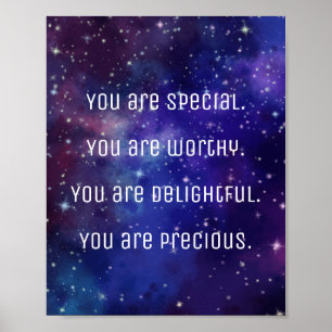 Poster Affirmations positives "Vous êtes spécial"