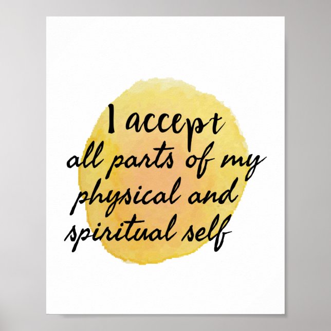 Poster affirmations pour l'amour-propre et l'autosoin (Devant)