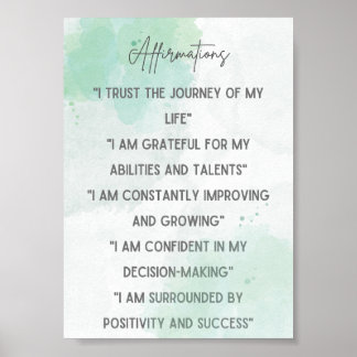 Poster Affirmations Puissantes Pour La Confiance En Soi W