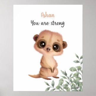 Poster Affirmations Whispering Meerkat personnalisables