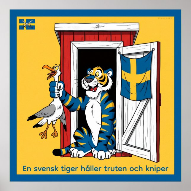 Poster Affisch — Svensk tiger (Devant)