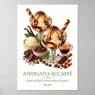 Poster Affogato al'caffè – Vintage Italian Dessert