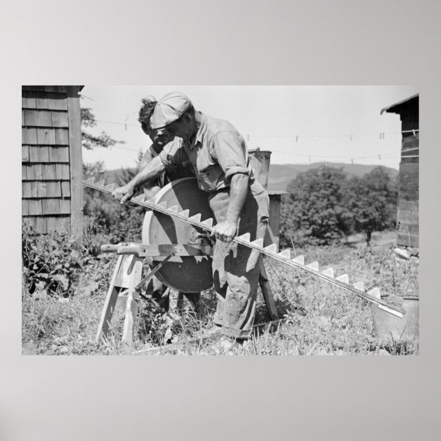 Poster Affûter une mise en oeuvre agricole, années 1930 (Devant)