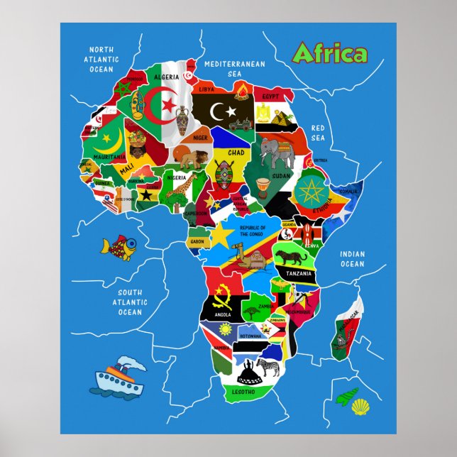 Poster Africa map (Devant)