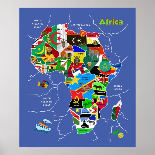 Poster Africa map (Devant)