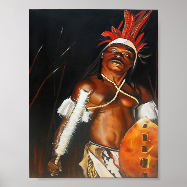 Poster africain Zulu Warrior (Devant)