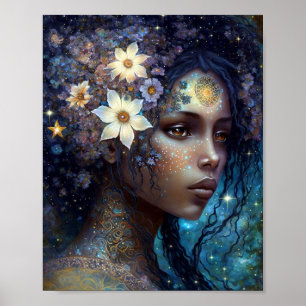 Poster African American Black Goddess Queen Imaginaire Ar