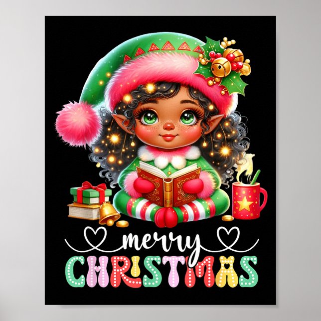 Poster African American Christmas Shirt African Black Wom (Devant)