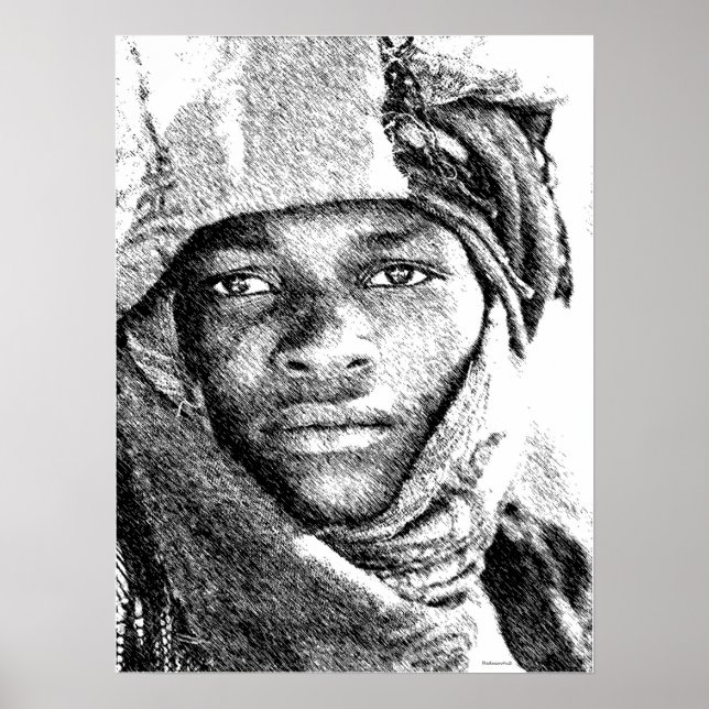 Poster African Desert Boy (Devant)