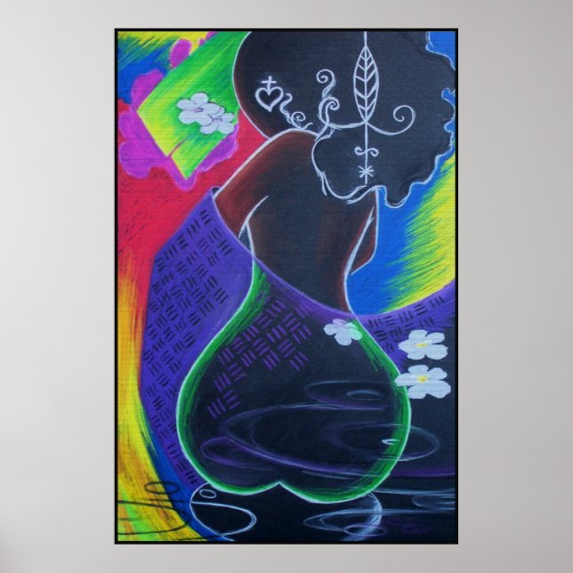 Poster African Moon - Miami Tile Print (Devant)